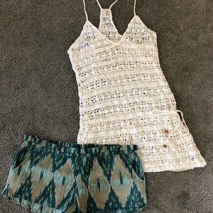 Billabong crochet cover up And ONeill shorts